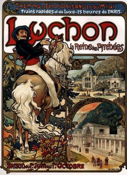  Mucha Oil Painting - Luchon 1895 Czech Art Nouveau distinct Alphonse Mucha
